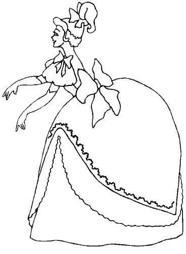 immagine abiti principessa da colorare