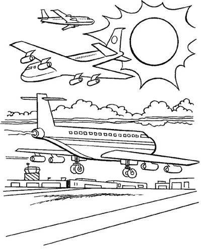 immagine aereo da colorare
