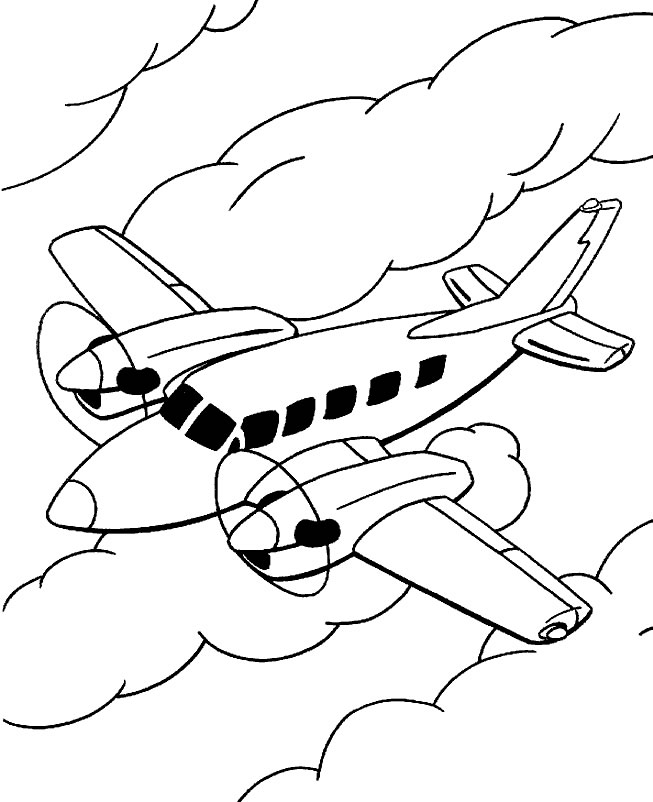 immagine aereo da colorare