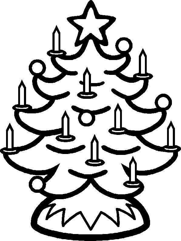 immagine alberi natale da colorare