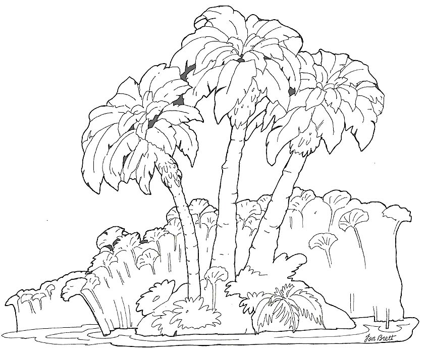 immagine alberi da colorare