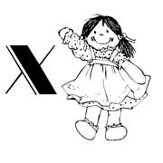 immagine alfabeto bambolina da colorare