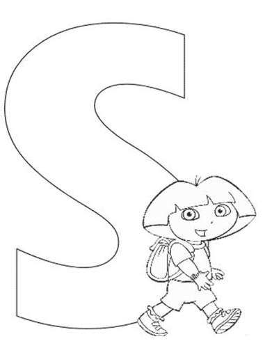 immagine alfabeto dora da colorare