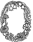 immagine alfabeto fiori foglie da colorare