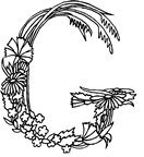 immagine alfabeto fiori foglie da colorare