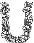 immagine alfabeto fiori foglie da colorare