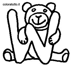 immagine alfabeto orso da colorare