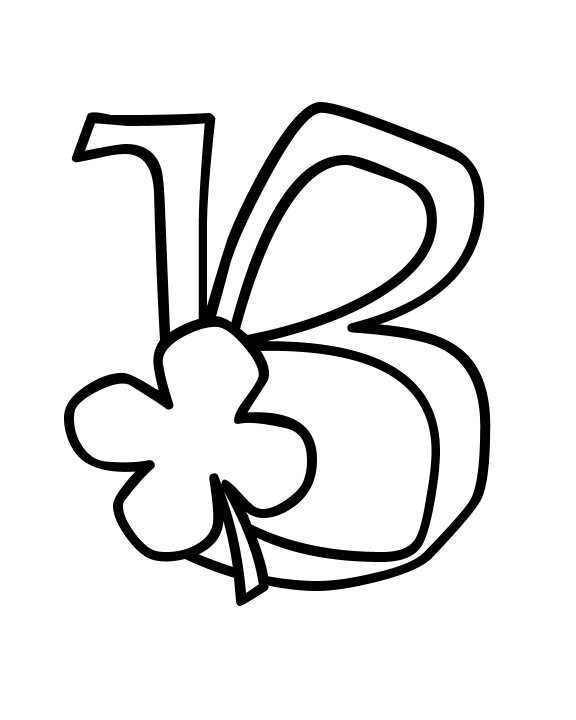 immagine alfabeto quadrifoglio da colorare