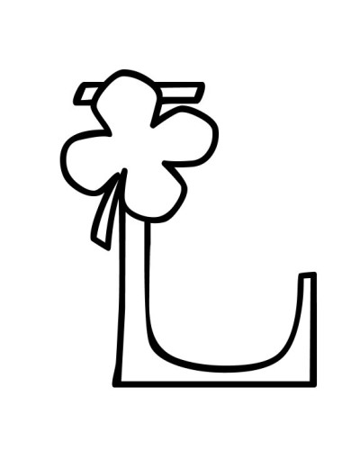 immagine alfabeto quadrifoglio da colorare