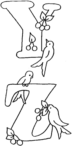 immagine alfabeto uccelli da colorare