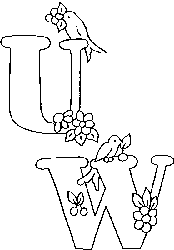 immagine alfabeto uccelli da colorare