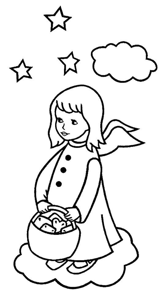 immagine angeli natale da colorare