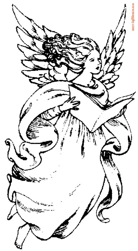 immagine angeli natale da colorare