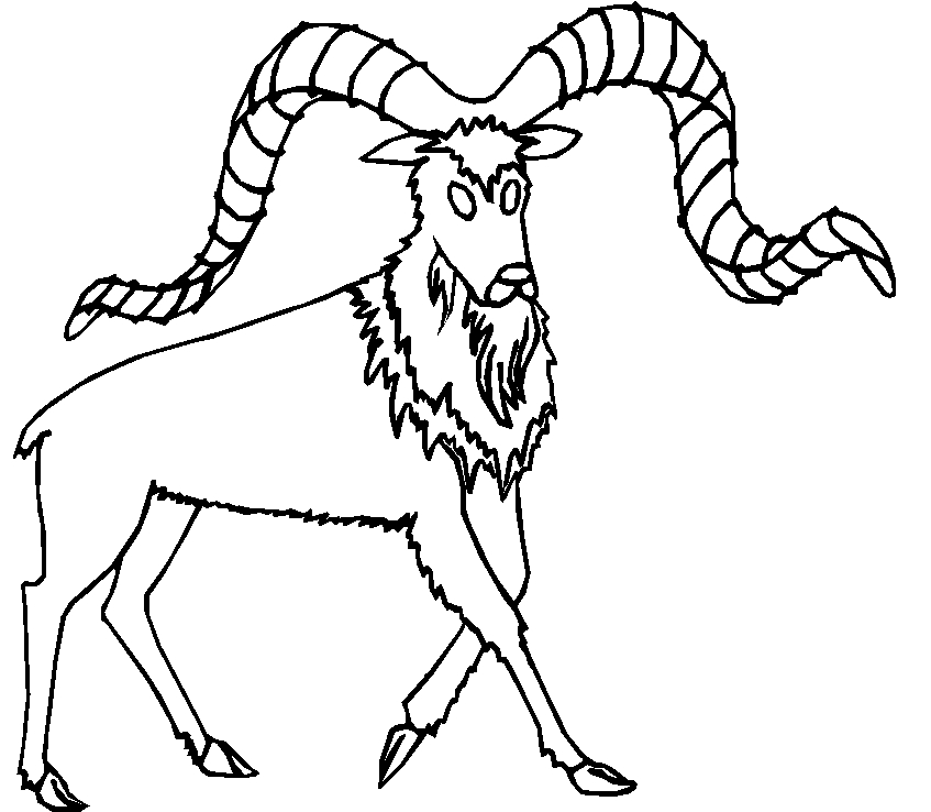 immagine animale con corna da colorare