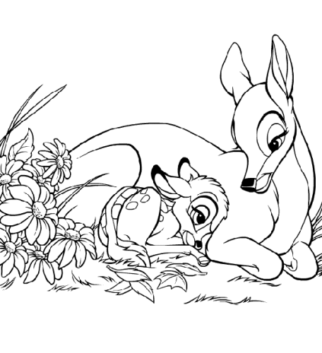 immagine bamby da colorare