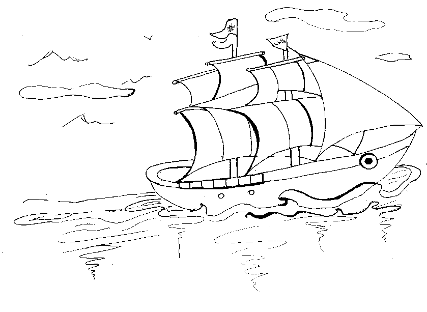 immagine barche da colorare