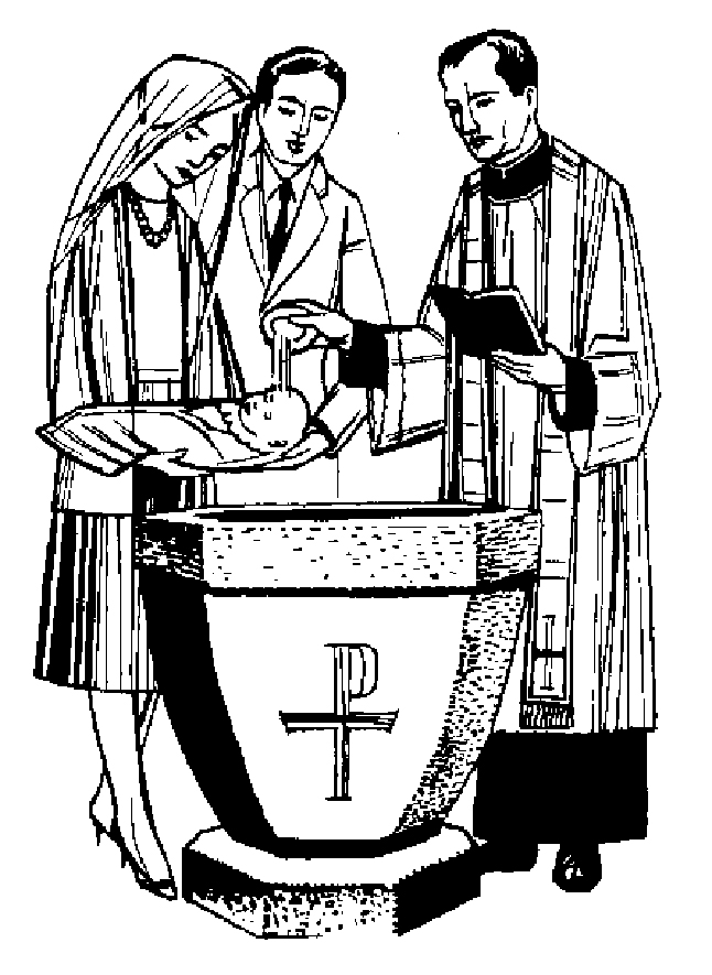 immagine battesimo da colorare