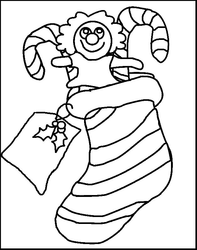 immagine calza natale da colorare