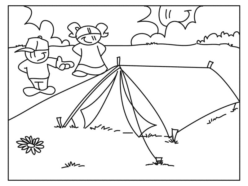 immagine camping da colorare