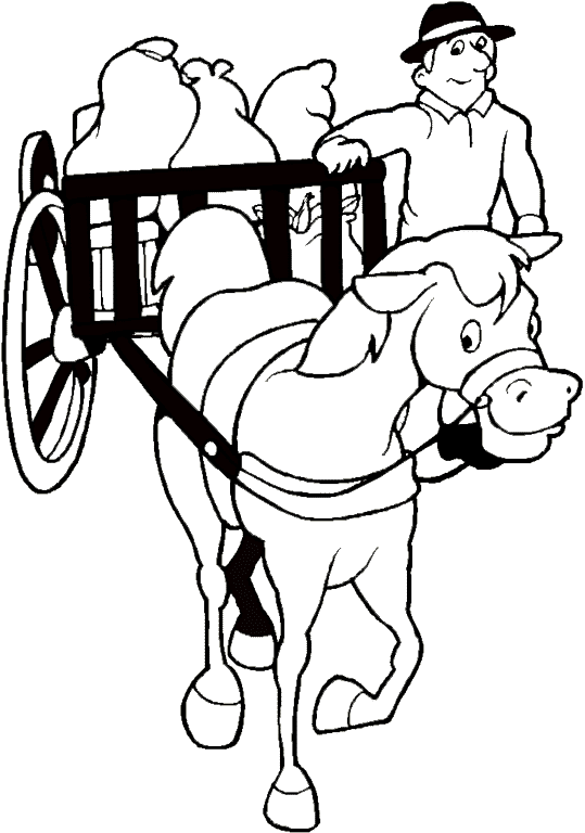 immagine cavalli da colorare