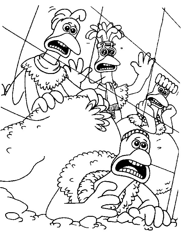 immagine chickenrun da colorare