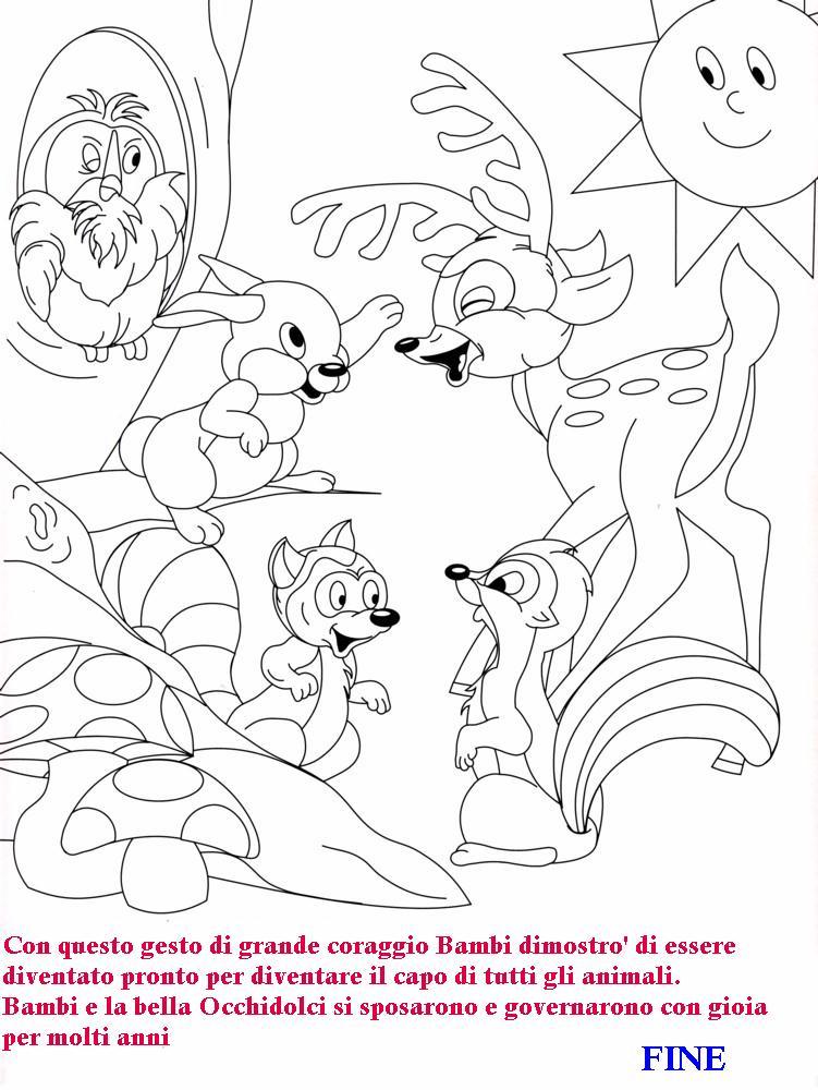 immagine colora fiaba bambi da colorare