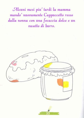 immagine colora fiaba cappuccetto rosso da colorare