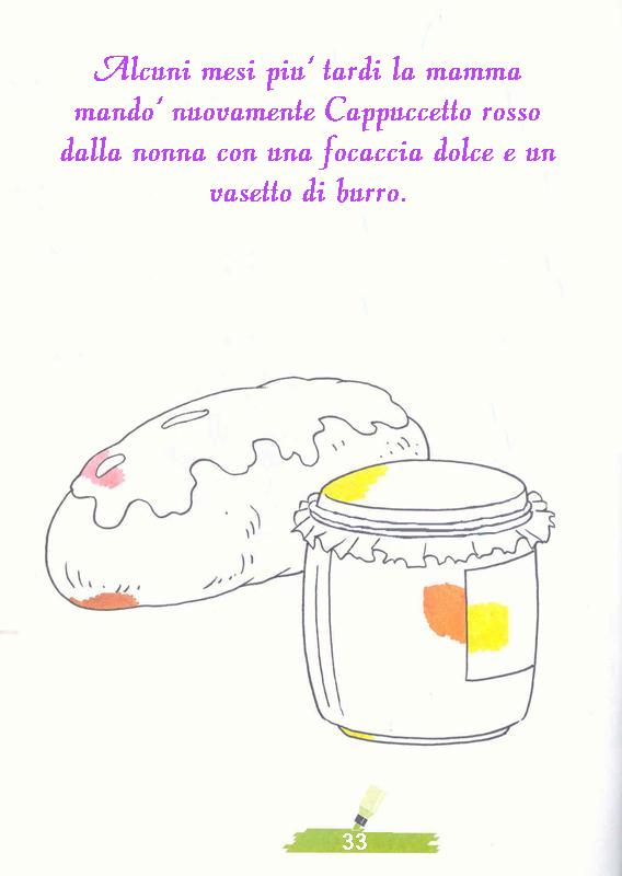 immagine colora fiaba cappuccetto rosso da colorare