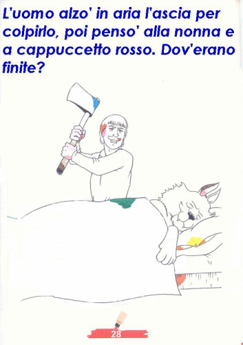 immagine colora fiaba cappuccetto rosso da colorare