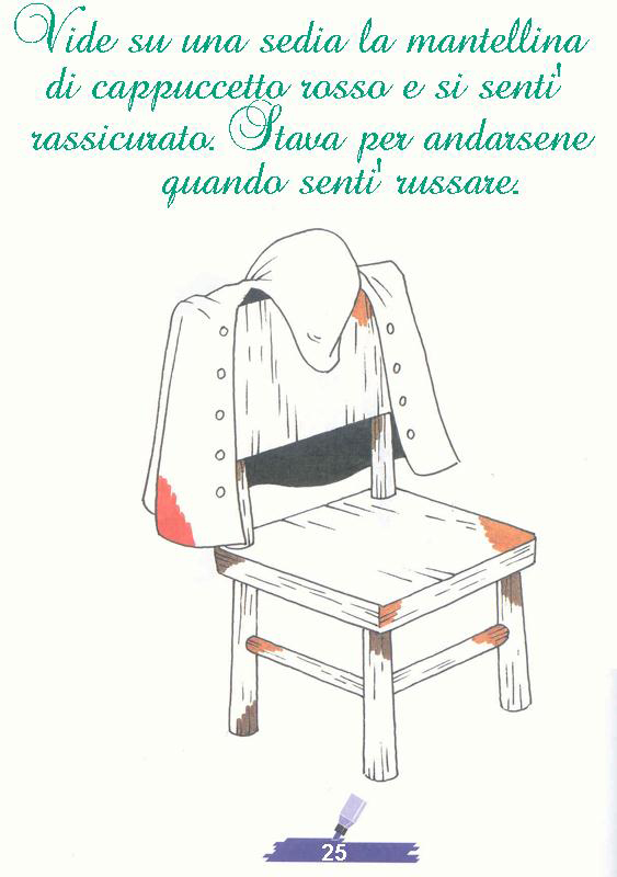 immagine colora fiaba cappuccetto rosso da colorare