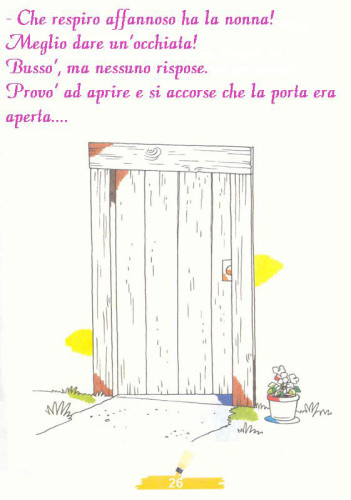 immagine colora fiaba cappuccetto rosso da colorare