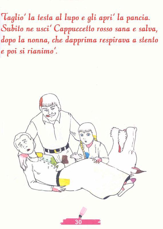 immagine colora fiaba cappuccetto rosso da colorare