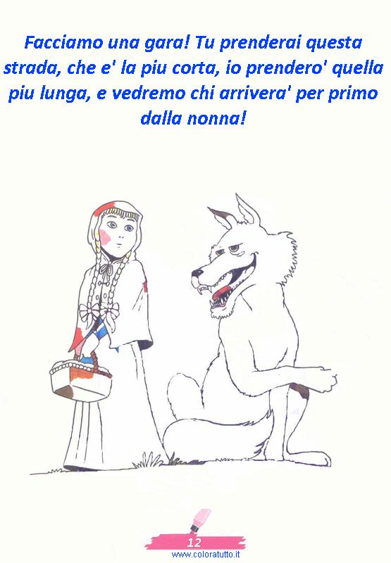 immagine colora fiaba cappuccetto rosso da colorare