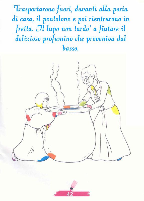 immagine colora fiaba cappuccetto rosso da colorare