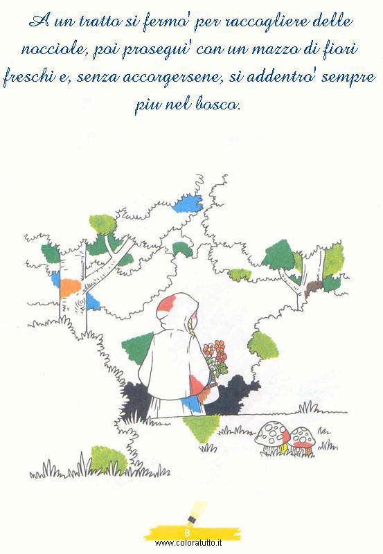 immagine colora fiaba cappuccetto rosso da colorare