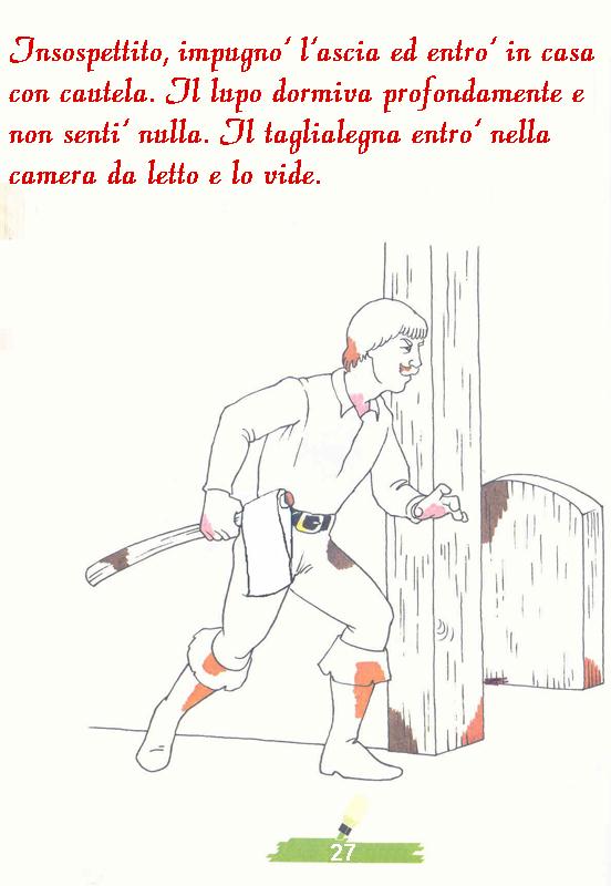 immagine colora fiaba cappuccetto rosso da colorare