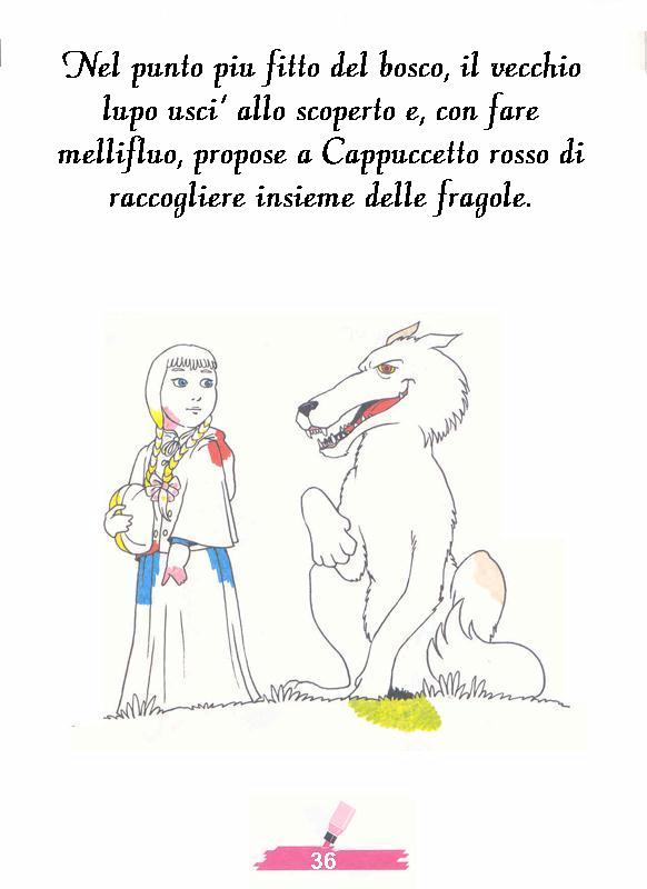 immagine colora fiaba cappuccetto rosso da colorare