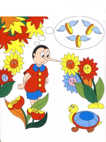 immagine colora fiaba pinocchio da colorare