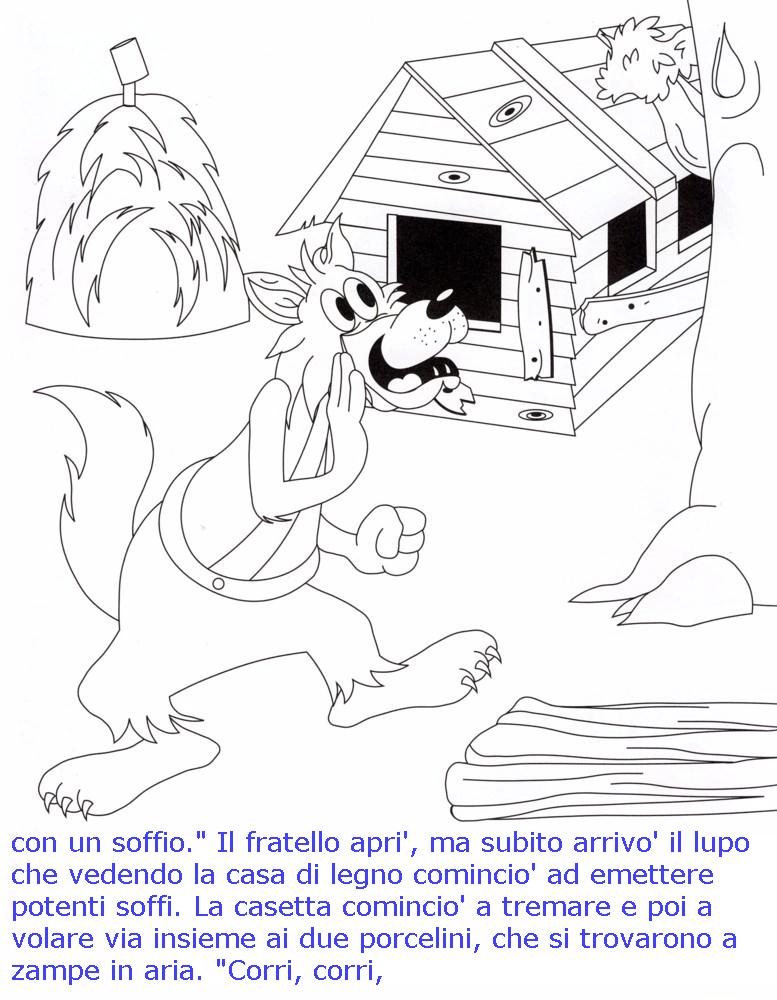 immagine colora fiaba tre porcellini da colorare