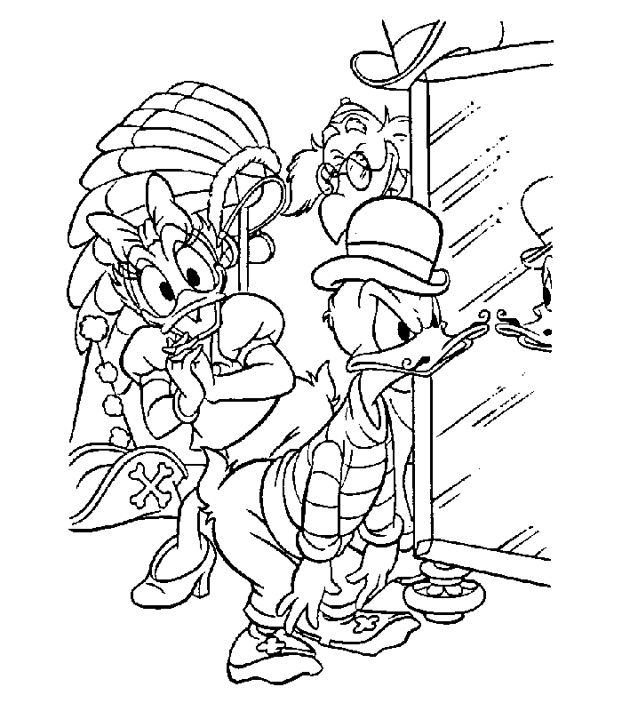 immagine coppia paperino da colorare