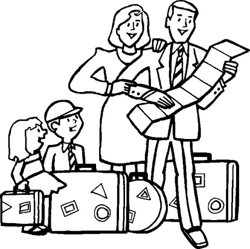 immagine famiglia da colorare