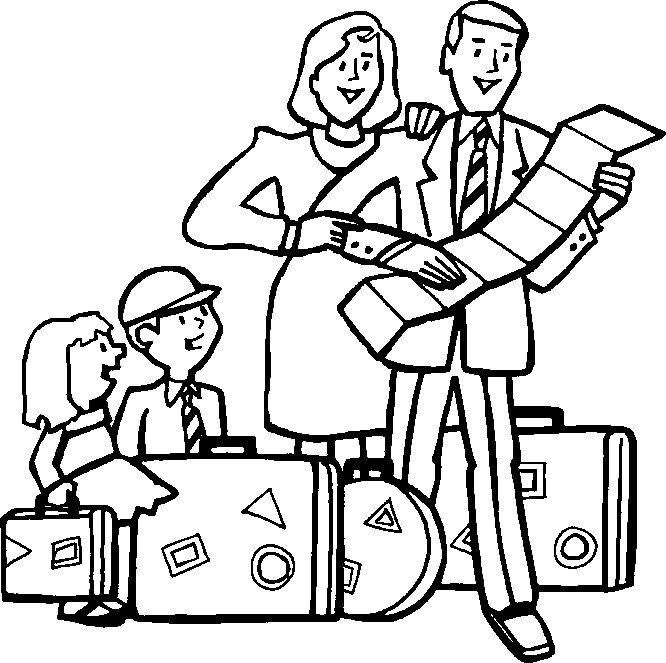 immagine famiglia da colorare