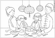 immagine famiglia da colorare