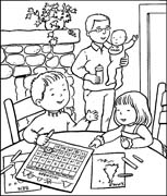 immagine famiglia da colorare