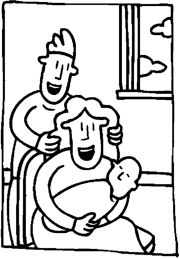 immagine famiglia da colorare