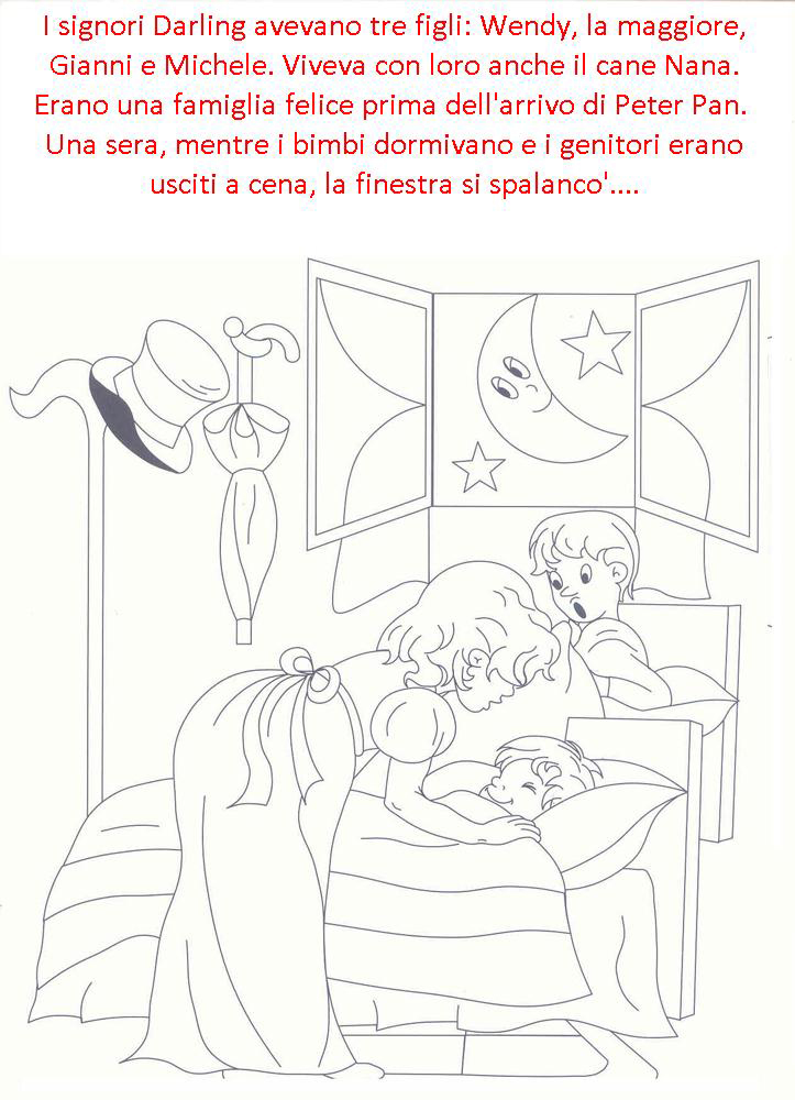 immagine fiaba peter pan da colorare