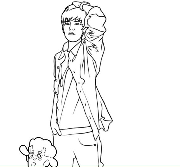 immagine justin bieber da colorare