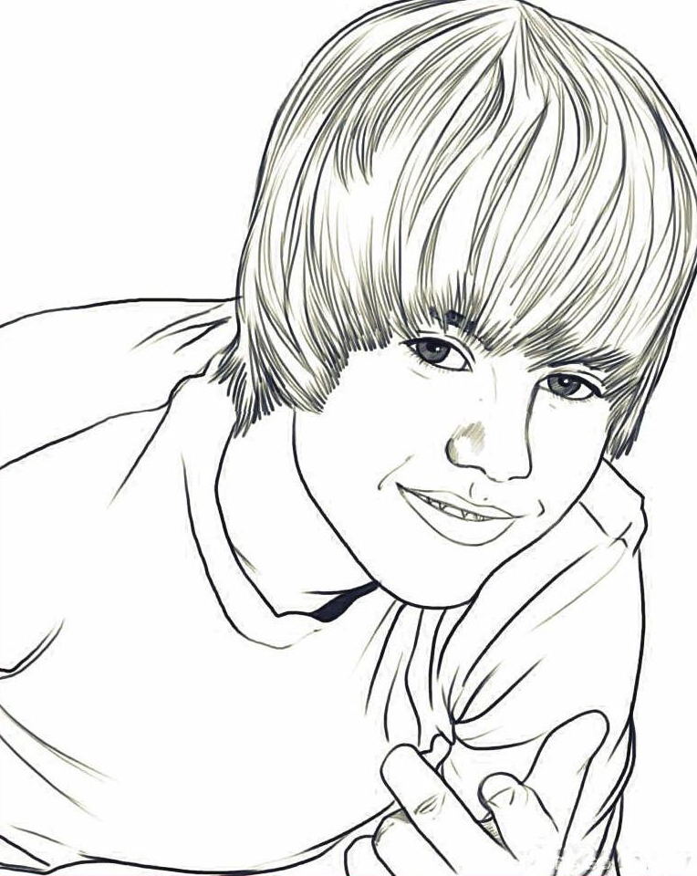 immagine justin bieber da colorare