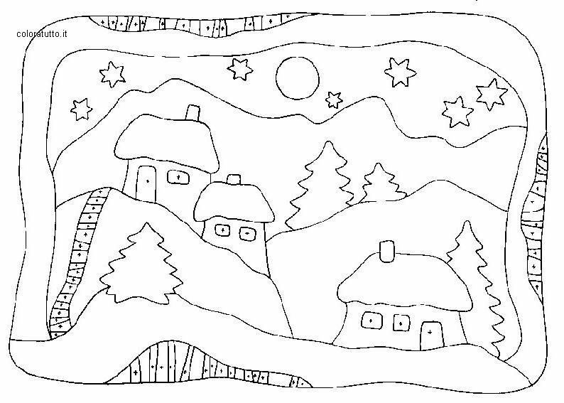 immagine paesi innevati da colorare