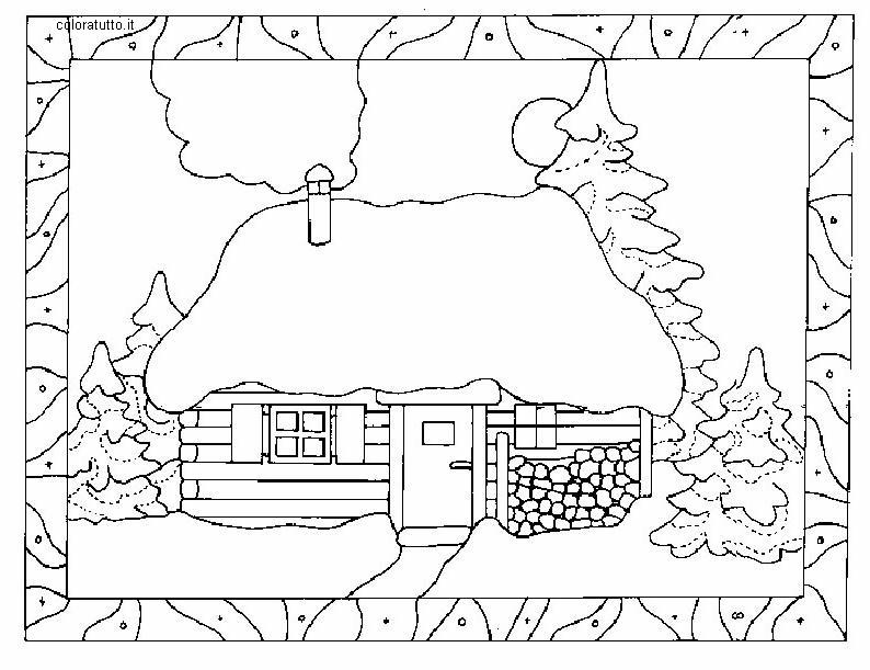 immagine paesi innevati da colorare